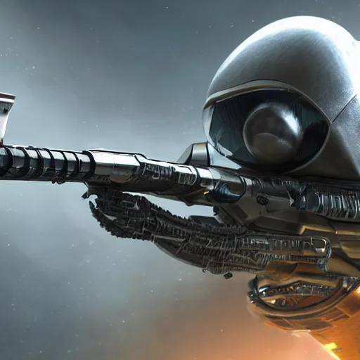 Prompt: a photorealistic depiction of a futuristic weapon used only by aliens