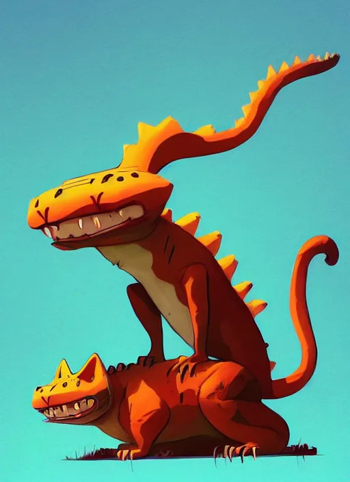 Prompt: a big cat lizard by cory loftis and goro fujita, trending on artstation