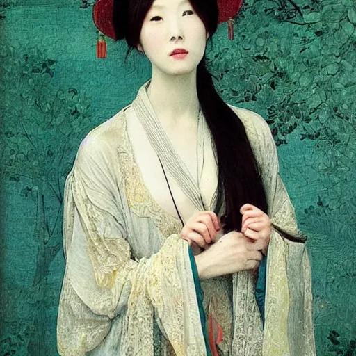 Image similar to “sensual Chinese pre-raphaelite”