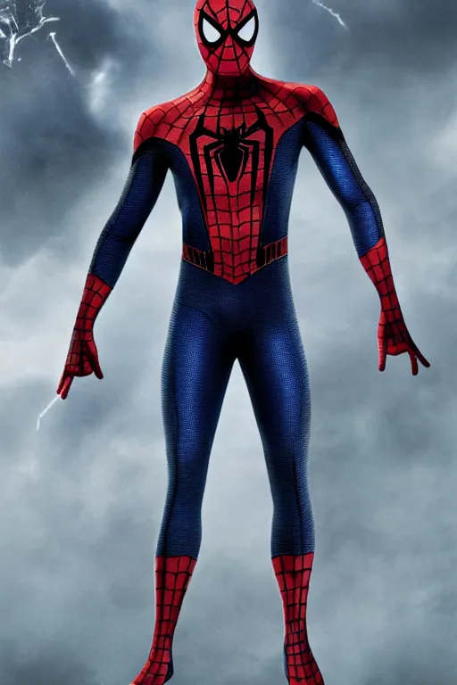 Image similar to Spiderman stealth suit, detailed, high quality, hdr, movie still