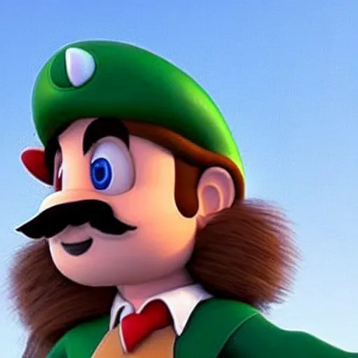 Image similar to johnny depp as luigi in a super mario bros movie