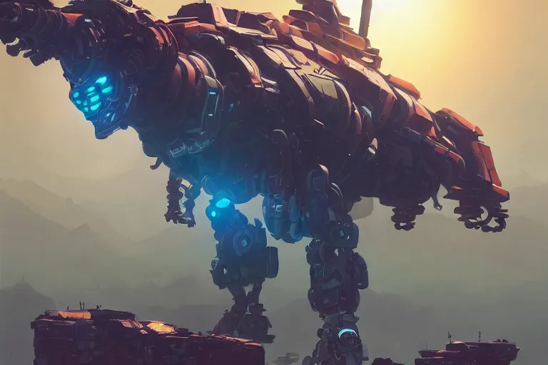 Image similar to stalker machine mecha animal beast robot of horizon forbidden west horizon zero dawn bioluminiscence, behance hd by jesper ejsing, by rhads, makoto shinkai and lois van baarle, ilya kuvshinov, rossdraws global illumination