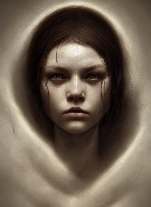 Prompt: portrait of a ominous girl, wood carving, pale white detailed reptile skin, ultra realistic, cinematic lighting, depth of field, artstation, Seb McKinnon