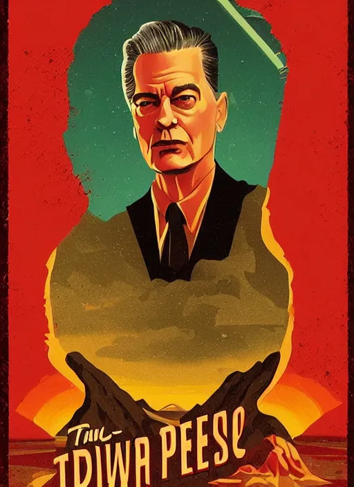 Prompt: twin peaks movie poster art by danilo ducak
