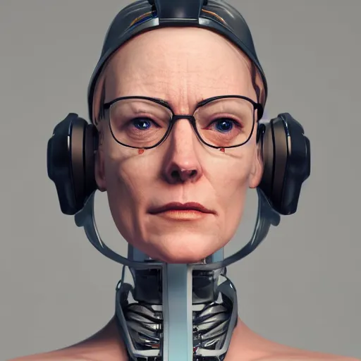 Prompt: showcase of a new female robot companion modeled after female walter white, 4k, realistic, unreal engine render, trending in artstation, artstationHD, artstationHQ