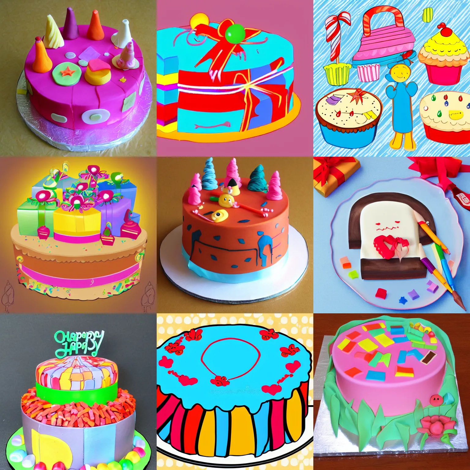 Birthday Cake coloring, dr | Kids coloring books, Colorful cakes, Kids  watercolor