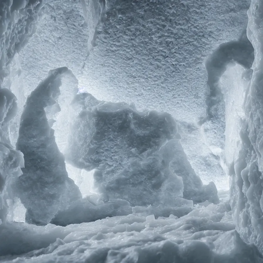 Image similar to cream cheese inside an ice cavern, hd photo