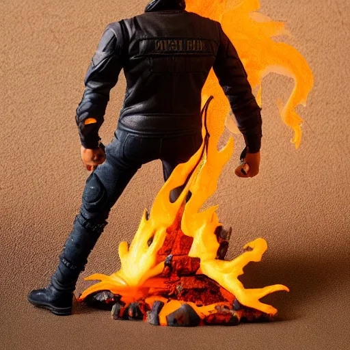 Prompt: Ghost rider clay figure 4k detail