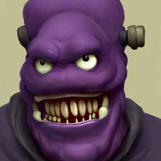 Prompt: grimace, Trending on Artstation, Hiroaki Tsutsumi style