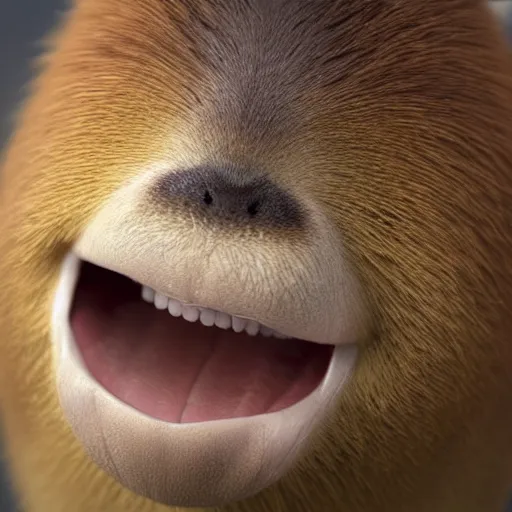 Image similar to hyperrealistic dslr film still of justin bieber with anthropomorphous capybara teeth, stunning 8 k octane comprehensive 3 d render, inspired by istvan sandorfi & greg rutkowski & unreal engine, perfect symmetry, dim volumetric cinematic lighting, extremely hyper - detailed, incredibly real lifelike attributes & flesh texture, intricate, masterpiece, artstation, stunning