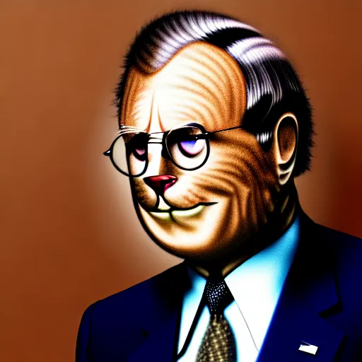 Image similar to cat donald rumsfeld, photo, detailed, 4 k