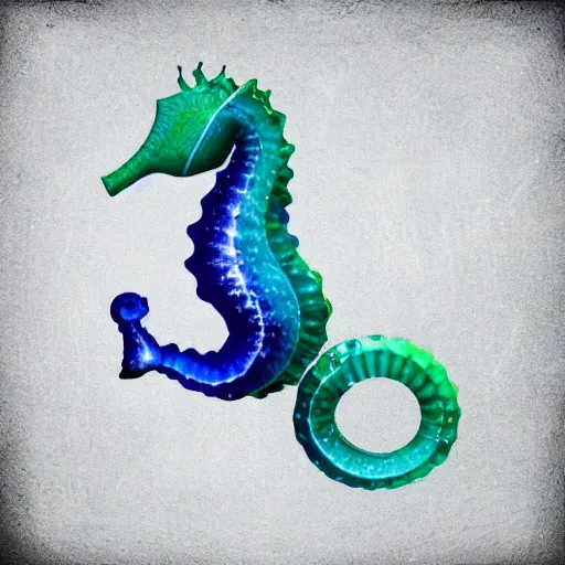 Prompt: a colorful render of a seahorse