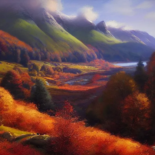 Image similar to beautiful autumnal scottish valley view by tyler edlin
