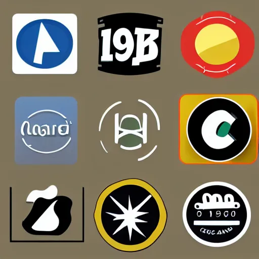 Image similar to app logos from the 1950s, vector image, crisp, detailed