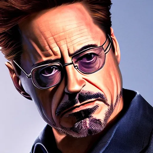 Prompt: Robert Downey Jr. as Walter White, HD, photorealistic, cinematic lighting