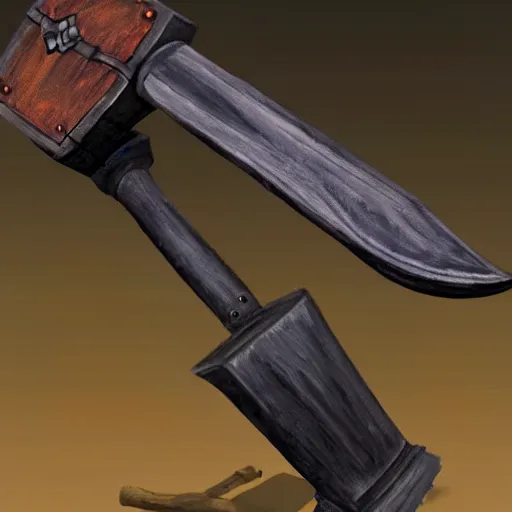 Image similar to a fantasy blacksmith hammer design