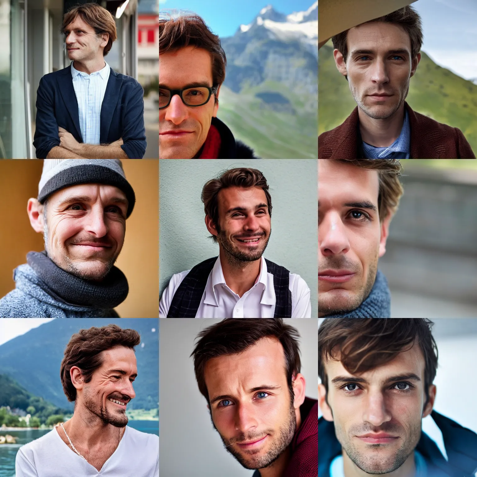 Prompt: a swiss man with typical swiss features