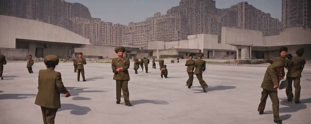 Image similar to north korea, national geographic, canon 5 0 mm, cinematic lighting, photography, retro, film, kodachrome