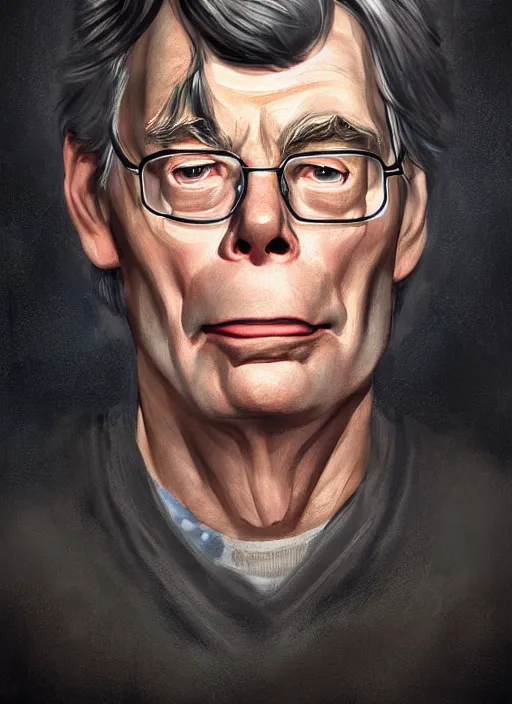 Image similar to portrait of Stephen King by NC Winters, highly detailed, centered, solid color background, digital painting, artstation, concept art, smooth, sharp focus, illustration