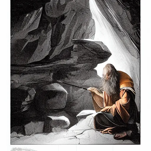 A wizard in a cave casting a light spell, dramatic | Stable Diffusion ...