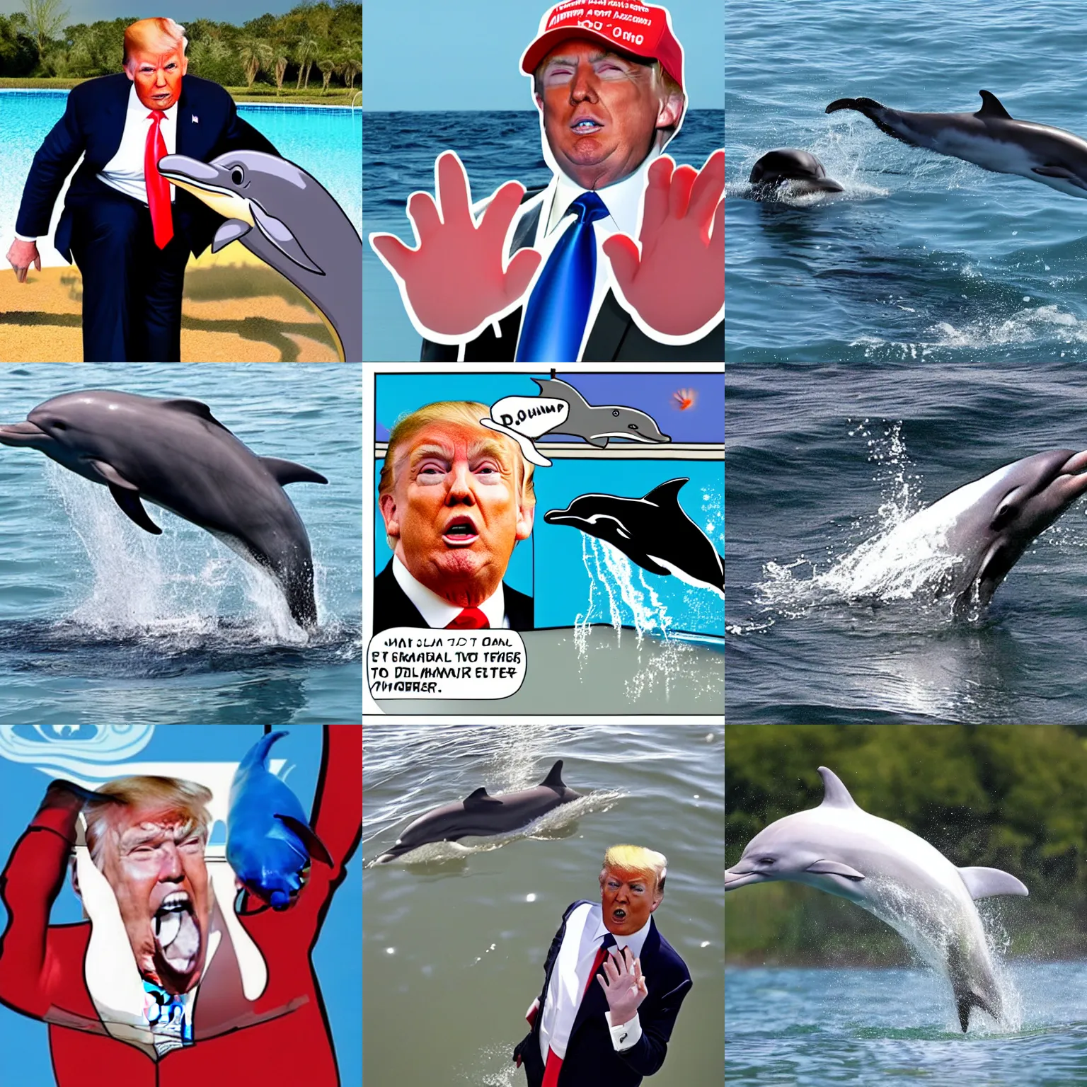 Prompt: donald trump as a dolphin