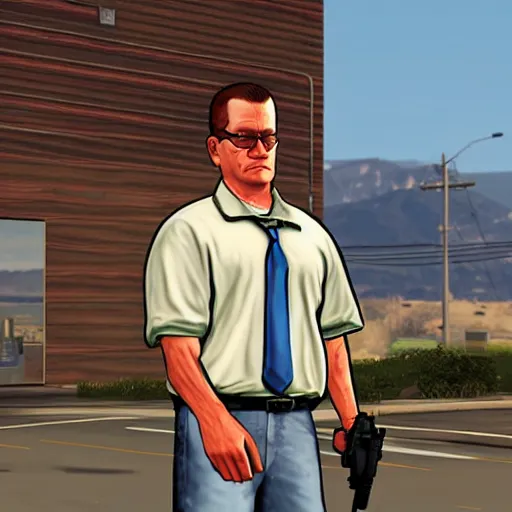 Prompt: Hank Hill in GTA V