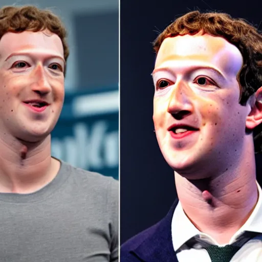 Image similar to Mark Zuckerberg as a Human, What Mark Zuckerberg would look like if he was a human being.