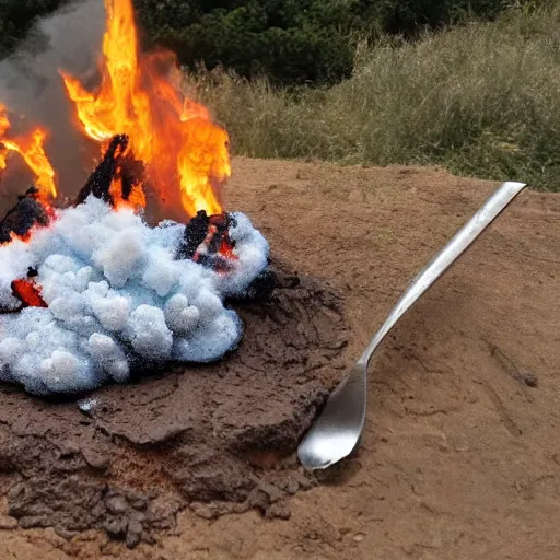 Image similar to disgruntled rain cloud extinguished wild cake fire