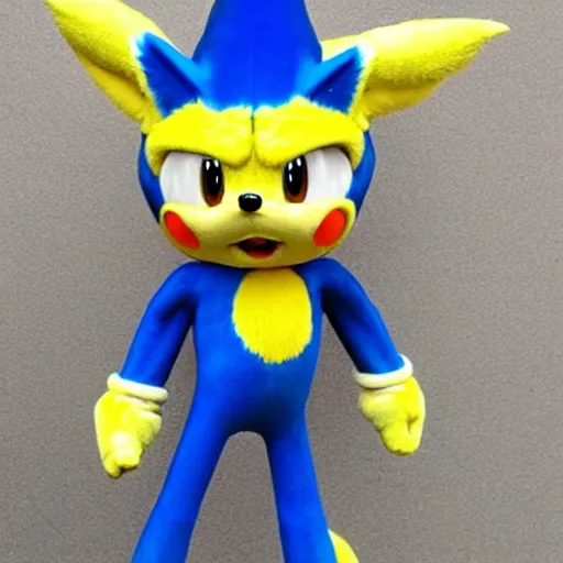 Image similar to a cross between sonic the hedgehog and pikachu