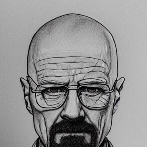 Prompt: pencil sketch of walter white