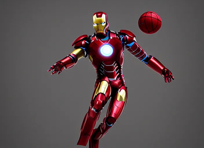 Image similar to basketball sneakers concept of iron man, picture by tim burton, render, cinema 4 d, octane render