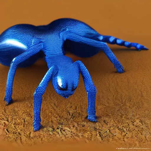 Prompt: blue venom, photorealistic, 3 d render, 8 k