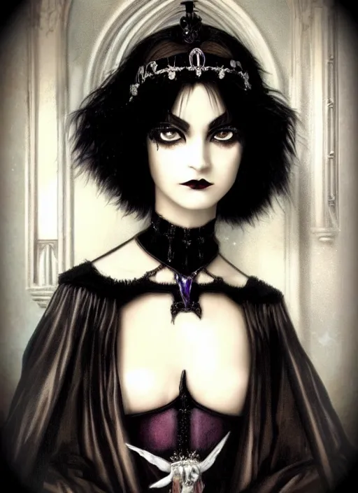 Prompt: ( ( gothic # ) ) princess portrait *. *. by battle angel alita * *, rene lalique, highly detailded