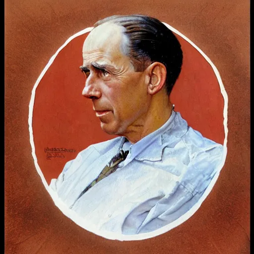 Image similar to Bill Murry painted by Norman Rockwell