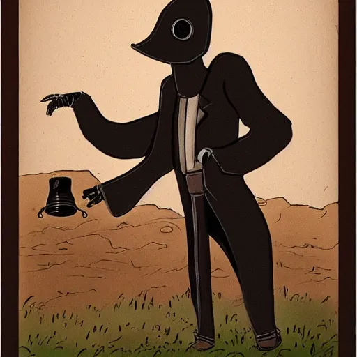 Prompt: a robotic plague doctor