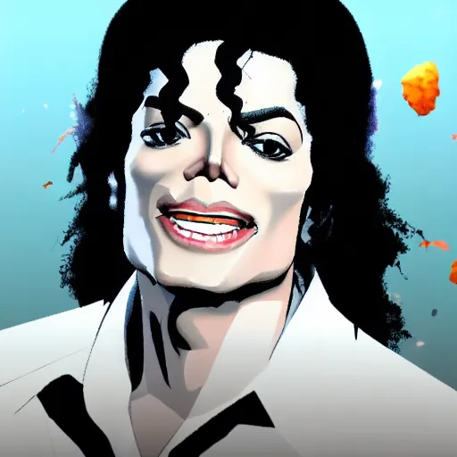 Image similar to michael jackson as a character in the game league of legends, with a background based on the game league of legends, detailed face