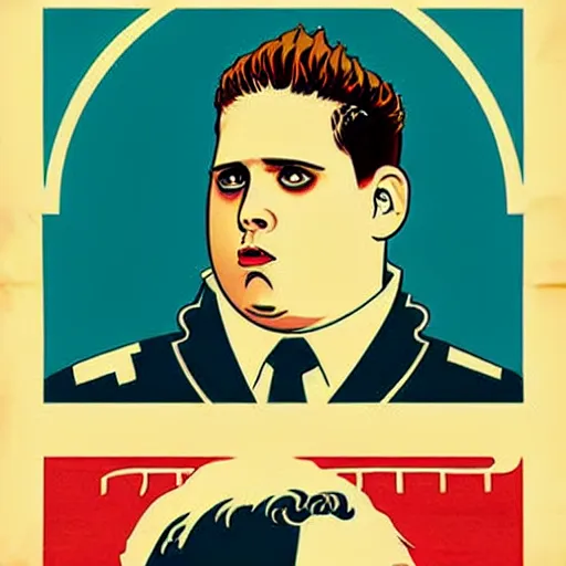 Image similar to NO JONAH HILLS ALLOWED. JONAH HILL is the subject of this ukiyo-e hellfire eternal damnation catholic strict propaganda poster rules religious. WE RULE WITH AN IRON FIST. mussolini. Dictatorship. Fear. 1940s propaganda poster. ANTI JONAH HILL. 🚫 🚫 JONAH HILL. POPE. art by joe mugnaini. art by dmitry moor. Art by Alfred Leete.