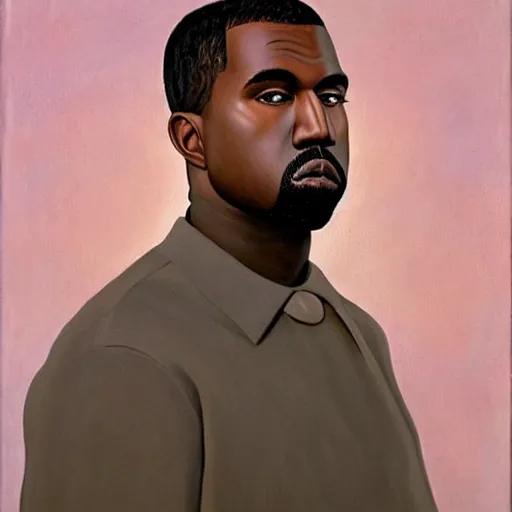 Prompt: very detailed portrait of kanye west. painted by rene magritte, 1 9 2 7. oil on canvas.