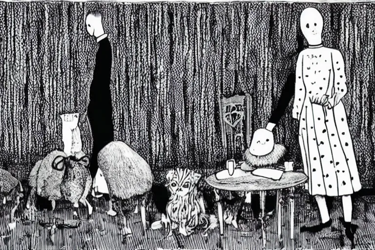 Image similar to a picture by edward gorey