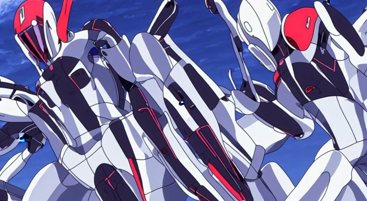 Prompt: tesla model s as a eva from evangelion, evangelion anime, full hd, hd anime, anime screenshot