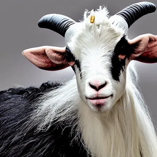 Image similar to cruella as a goat