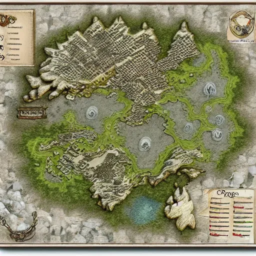 Prompt: fantasy cartographer map extremely detailed