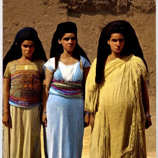 Prompt: egypt women, coloured photo