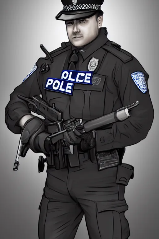 Image similar to police officer, greater manchester police, highly detailed, digital art, sharp focus, trending on art station