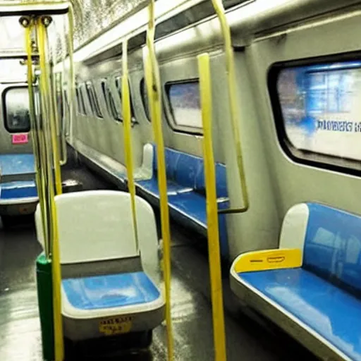 Prompt: flooded subway car, surreal,