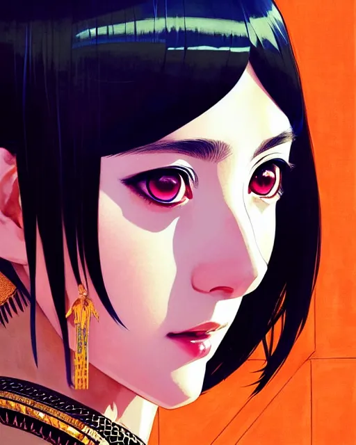 Image similar to portrait of cleopatra | | very very anime!!!, fine - face, audrey plaza, realistic shaded perfect face, fine details. anime. realistic shaded beautiful lighting poster by ilya kuvshinov katsuhiro otomo ghost - in - the - shell, magali villeneuve, artgerm, jeremy lipkin and michael garmash and rob rey