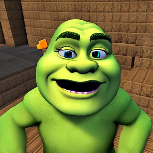 Image similar to shrek minecraft skin