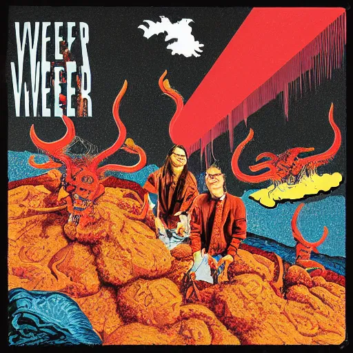 Image similar to Weezer album cover in Hell