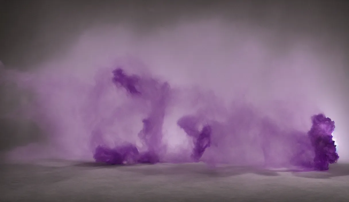 Image similar to artwork by pierre huyghe and paul thek with wax melting, purple smoke, sigma, 8 k, 3 5 mm, f / 3 2