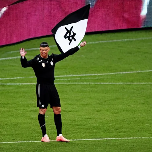 Image similar to ronaldo waving a nazi flag